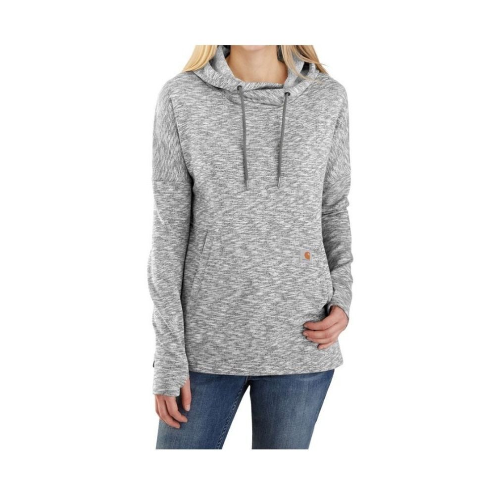 Carhartt Newberry Pullover Hoodie Womens Small Youth L Gray Marled Relaxed Fit - Picture 2 of 9